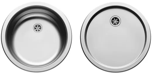 PYRAMIS Kchensple Splenset CR/CT (38,5x15) Einbausple / Edelstahlsple Leinenoptik Ablauf mit Gummistopfen 1 1/2"