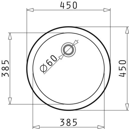 PYRAMIS Kchensple Splenset CR/CT (38,5x15) Einbausple / Edelstahlsple Leinenoptik Ablauf mit Gummistopfen 1 1/2"