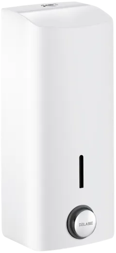 DELABIE Aquarotter Fl�ssigseifenspender 1 Liter Edelstahl pulverbeschichtet wei� Aufputzmontage manueller Betrieb ohne Nachf�llmedien (510581)