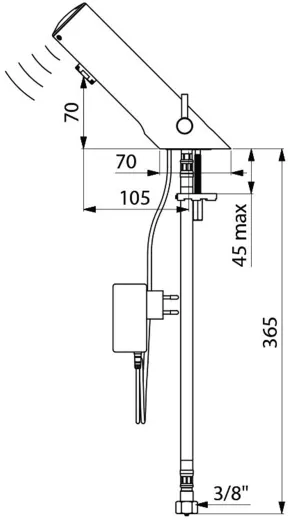 DELABIE Aquarotter TEMPOMATIC MIX 4 Elektronik-Standbatterie f�r Waschanlagen, opto-elektronisch gesteuert mit Steckernetzteil (490101)