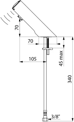 DELABIE Aquarotter TEMPOMATIC 4 Elektronik-Standventil f�r Waschanlagen, opto-elektronisch gesteuert mit Batteriebetrieb (440106)