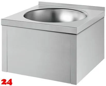 DELABIE Aquarotter Handwaschbecken SXS Edelstahl satiniert fugenlos eingepresstes Rundbecken Ohne �berlauf (181310)