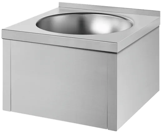 DELABIE Aquarotter Handwaschbecken SXS Edelstahl satiniert fugenlos eingepresstes Rundbecken Ohne �berlauf (181310)