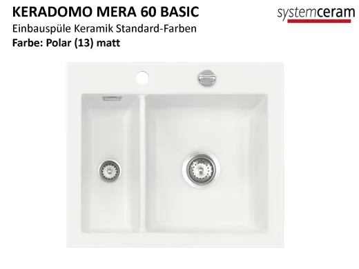 Systemceram KeraDomo MERA 60 Basic Keramiksple / Einbausple in Standardfarben fr die Kche