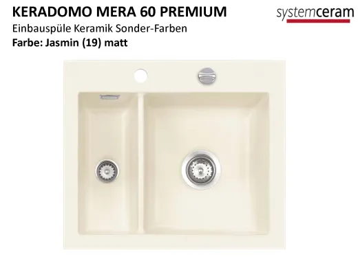 Systemceram KeraDomo MERA 60 Premium Keramiksple / Einbausple in Sonderfarben fr die Kche