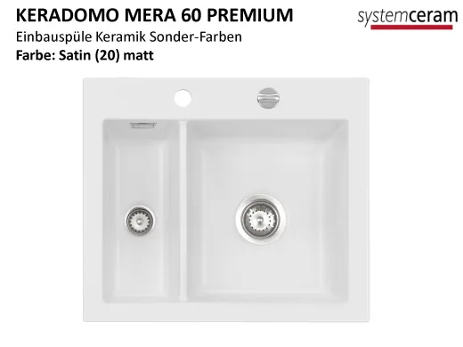 Systemceram KeraDomo MERA 60 Premium Keramiksple / Einbausple in Sonderfarben fr die Kche