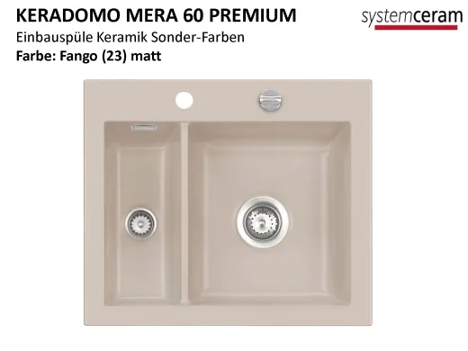Systemceram KeraDomo MERA 60 Premium Keramiksple / Einbausple in Sonderfarben fr die Kche