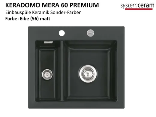 Systemceram KeraDomo MERA 60 Premium Keramiksple / Einbausple in Sonderfarben fr die Kche