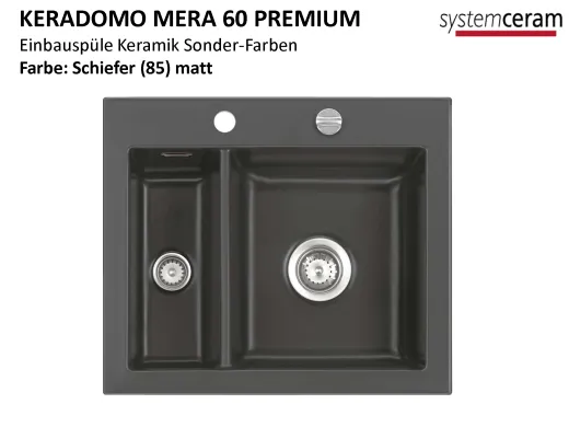Systemceram KeraDomo MERA 60 Premium Keramiksple / Einbausple in Sonderfarben fr die Kche
