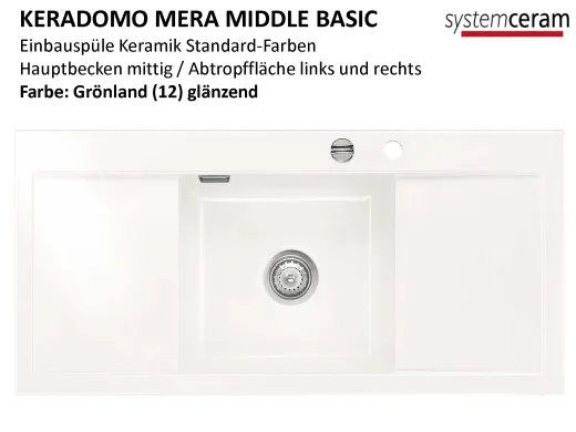 Systemceram KeraDomo Mera Middle Basic Keramiksple / Einbausple in Standardfarben fr die Kche