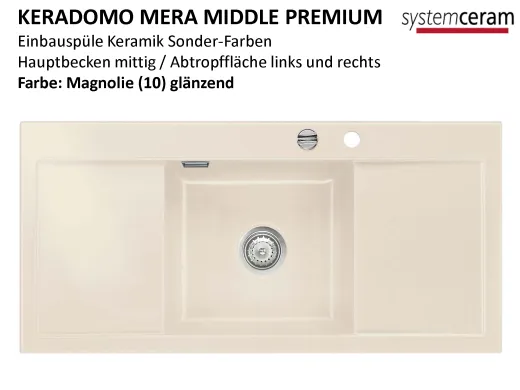 Systemceram KeraDomo Mera Middle Premium Keramiksple / Einbausple in Sonderfarben fr die Kche