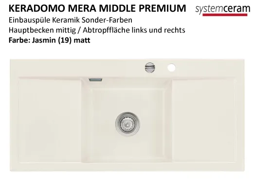 Systemceram KeraDomo Mera Middle Premium Keramiksple / Einbausple in Sonderfarben fr die Kche