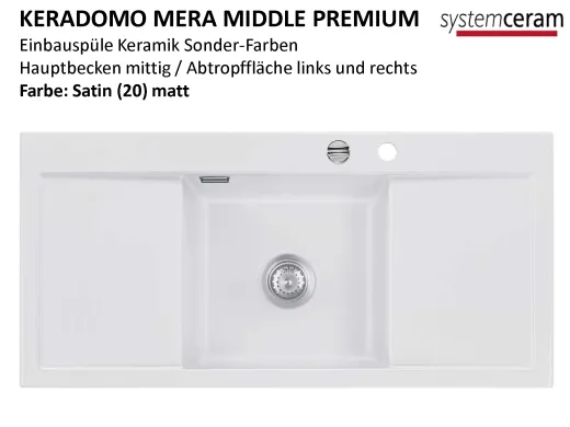 Systemceram KeraDomo Mera Middle Premium Keramiksple / Einbausple in Sonderfarben fr die Kche