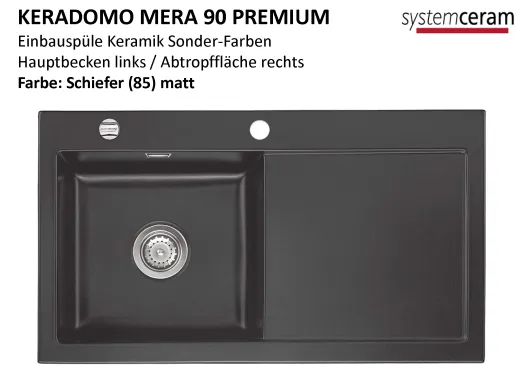 Systemceram KeraDomo MERA 90 Premium Keramiksple / Einbausple in Sonderfarben fr die Kche