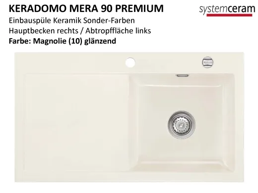 Systemceram KeraDomo MERA 90 Premium Keramiksple / Einbausple in Sonderfarben fr die Kche