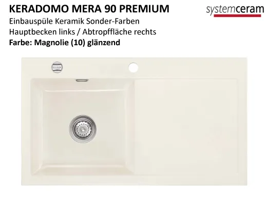 Systemceram KeraDomo MERA 90 Premium Keramiksple / Einbausple in Sonderfarben fr die Kche