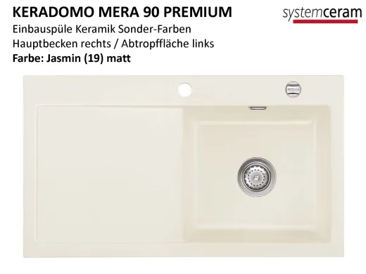 Systemceram KeraDomo MERA 90 Premium Keramiksple / Einbausple in Sonderfarben fr die Kche
