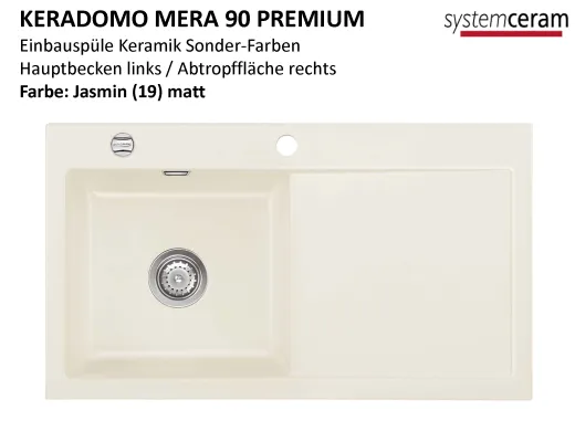 Systemceram KeraDomo MERA 90 Premium Keramiksple / Einbausple in Sonderfarben fr die Kche