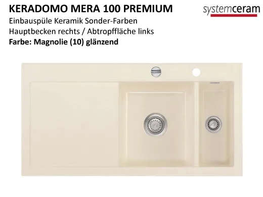 Systemceram KeraDomo MERA 100 Premium Keramiksple / Einbausple in Sonderfarben fr die Kche