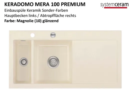 Systemceram KeraDomo MERA 100 Premium Keramiksple / Einbausple in Sonderfarben fr die Kche