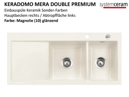 Systemceram KeraDomo MERA DOUBLE Premium Keramiksple / Einbausple in Sonderfarben fr die Kche