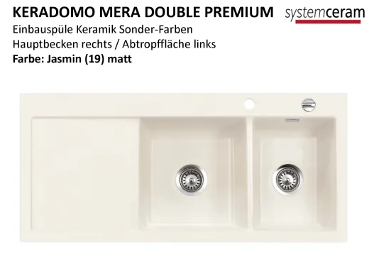 Systemceram KeraDomo MERA DOUBLE Premium Keramiksple / Einbausple in Sonderfarben fr die Kche