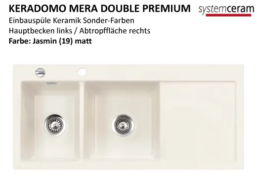 Systemceram KeraDomo MERA DOUBLE Premium Keramiksple / Einbausple in Sonderfarben fr die Kche