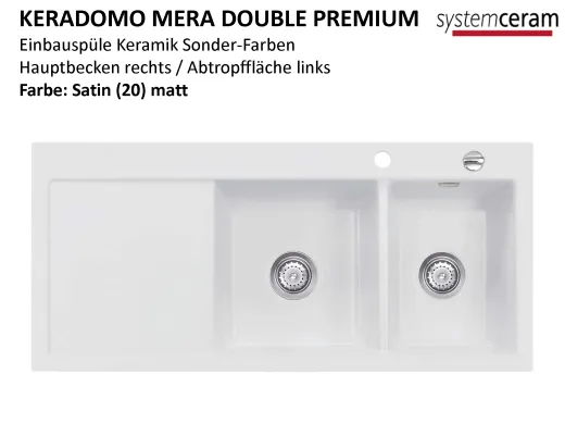 Systemceram KeraDomo MERA DOUBLE Premium Keramiksple / Einbausple in Sonderfarben fr die Kche