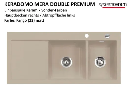 Systemceram KeraDomo MERA DOUBLE Premium Keramiksple / Einbausple in Sonderfarben fr die Kche