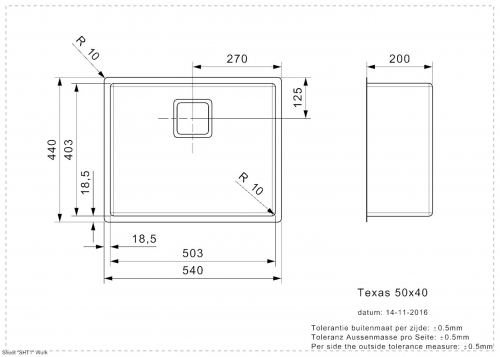 REGINOX Kchensple Texas 50x40 OKG Einbausple Edelstahl 3 in 1 mit Flachrand Siebkorb als Stopfenventil