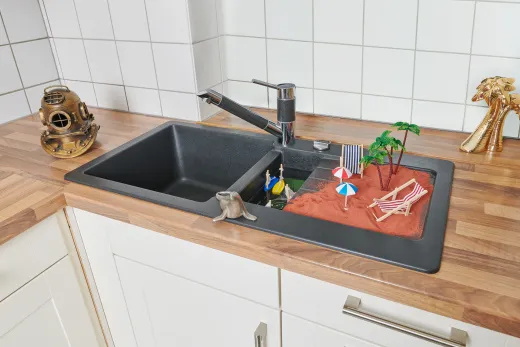 ❎ SCHOCK Kchensple TYPOS D-150S Cristalite Granitsple / Einbausple Basic Line mit Drehexcenter