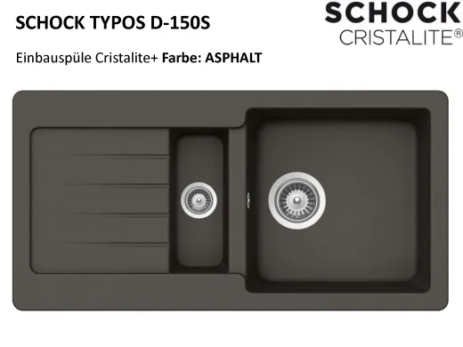 ❎ SCHOCK Kchensple TYPOS D-150S Cristalite Granitsple / Einbausple Basic Line mit Drehexcenter