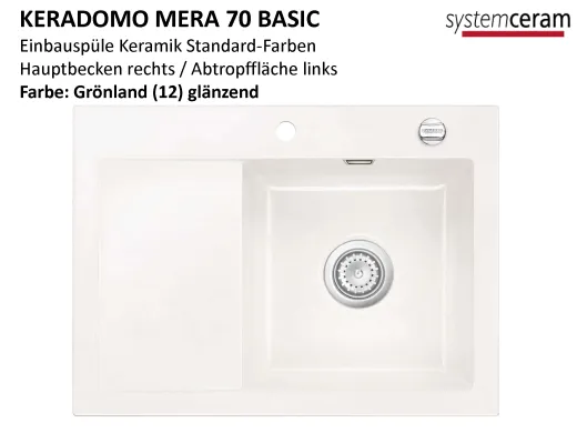 Systemceram KeraDomo MERA 70 Basic Keramiksple / Einbausple in Standardfarben fr die Kche