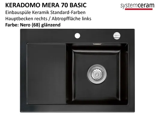 Systemceram KeraDomo MERA 70 Basic Keramiksple / Einbausple in Standardfarben fr die Kche
