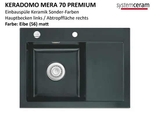 Systemceram KeraDomo MERA 70 Premium Keramiksple / Einbausple in Sonderfarben fr die Kche