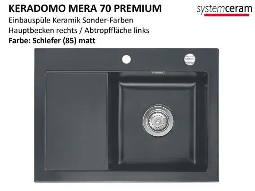 Systemceram KeraDomo MERA 70 Premium Keramiksple / Einbausple in Sonderfarben fr die Kche