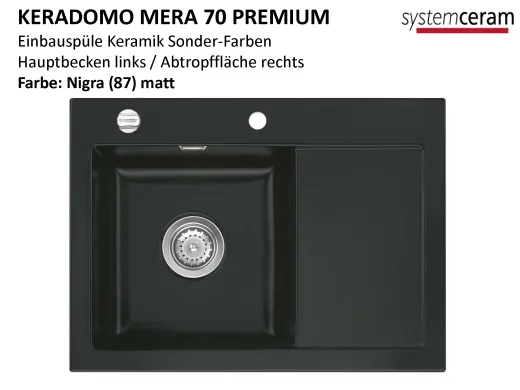 Systemceram KeraDomo MERA 70 Premium Keramiksple / Einbausple in Sonderfarben fr die Kche