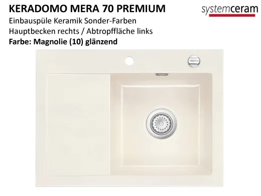 Systemceram KeraDomo MERA 70 Premium Keramiksple / Einbausple in Sonderfarben fr die Kche
