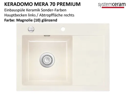 Systemceram KeraDomo MERA 70 Premium Keramiksple / Einbausple in Sonderfarben fr die Kche