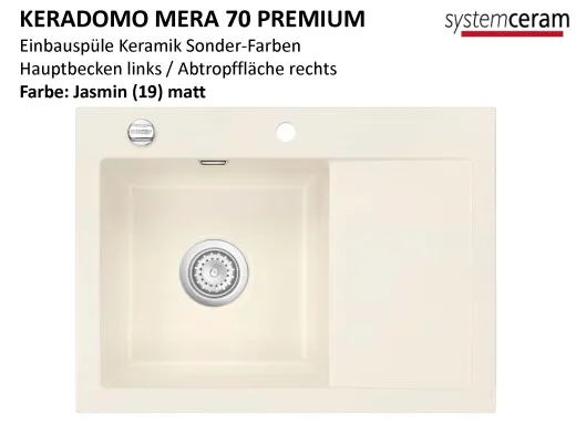 Systemceram KeraDomo MERA 70 Premium Keramiksple / Einbausple in Sonderfarben fr die Kche