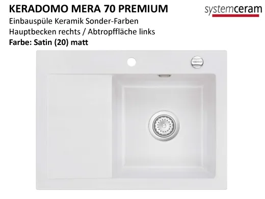 Systemceram KeraDomo MERA 70 Premium Keramiksple / Einbausple in Sonderfarben fr die Kche