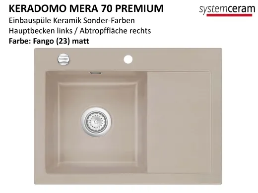 Systemceram KeraDomo MERA 70 Premium Keramiksple / Einbausple in Sonderfarben fr die Kche