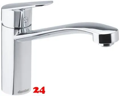 DAMIXA Kchenarmatur Clover Green Chrom Einhebelmischer mit Festauslauf und Obenbedienung