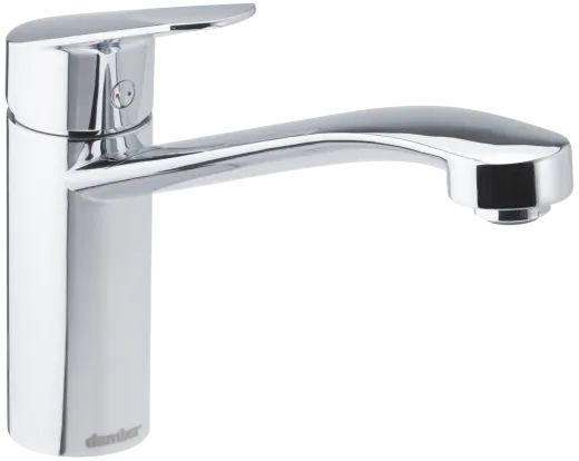 DAMIXA Kchenarmatur Clover Green Chrom Einhebelmischer mit Festauslauf und Obenbedienung