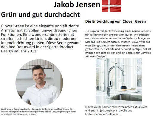 DAMIXA Kchenarmatur Clover Green Chrom Einhebelmischer mit Festauslauf und Obenbedienung