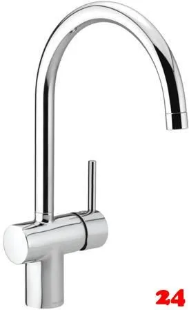 DAMIXA Kchenarmatur Merkur C-Auslauf Chrom Einhebelmischer mit Festauslauf