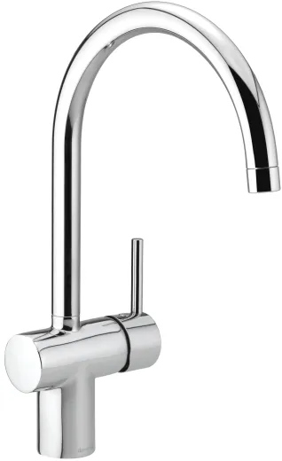 DAMIXA Kchenarmatur Merkur C-Auslauf Chrom Einhebelmischer mit Festauslauf