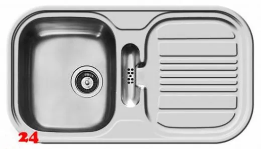 PYRAMIS Kchensple Mars (86x48) 1B 1D Einbausple / Edelstahlsple Siebkorb als Drehknopfventil