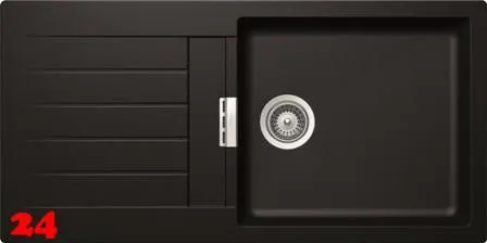 SCHOCK Kchensple Signus D-100L Cristadur Nano-Granitsple / Einbausple mit Drehexcenter