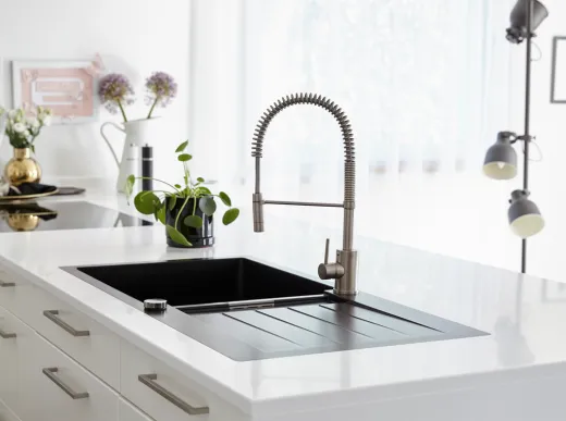 SCHOCK Kchensple Signus D-100L Cristadur Nano-Granitsple / Einbausple mit Drehexcenter